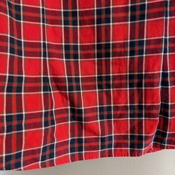 Vineyard Vines Red Plaid Weekend Button Down Cotton Shirt Size 16 - Picture 5 of 7